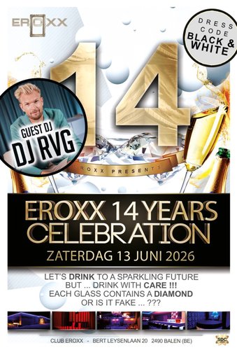 Eroxx viert 14 jaar – Black & White Diamond Party