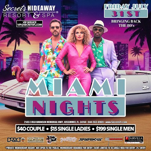 Friday Pool Party AND Miami Nights  @ Secrets
