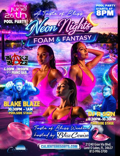 Neon Nights Foam & Fantasy Pool Party at Caliente