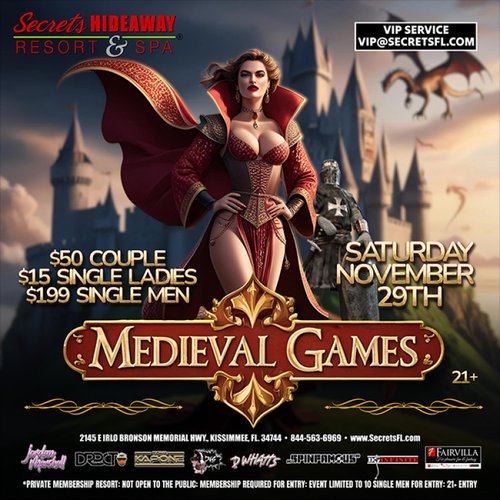 Saturday Pool Party AND Medieval Games  @ Secrets
