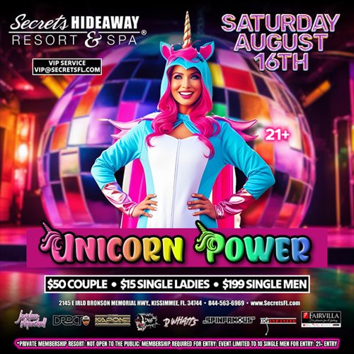 Saturday Pool Party AND Unicorn Power @ Secrets
